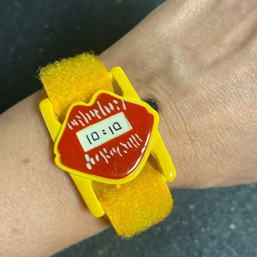 80s Colorful Yellow Faux Wristwatch Bracelet